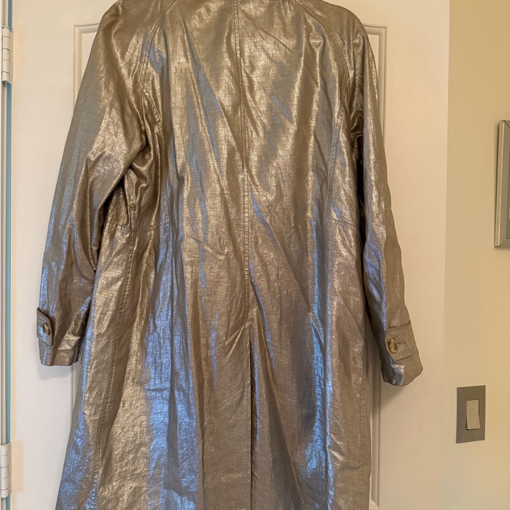 Metallic Gold Trench Coat - Picture 2 of 3